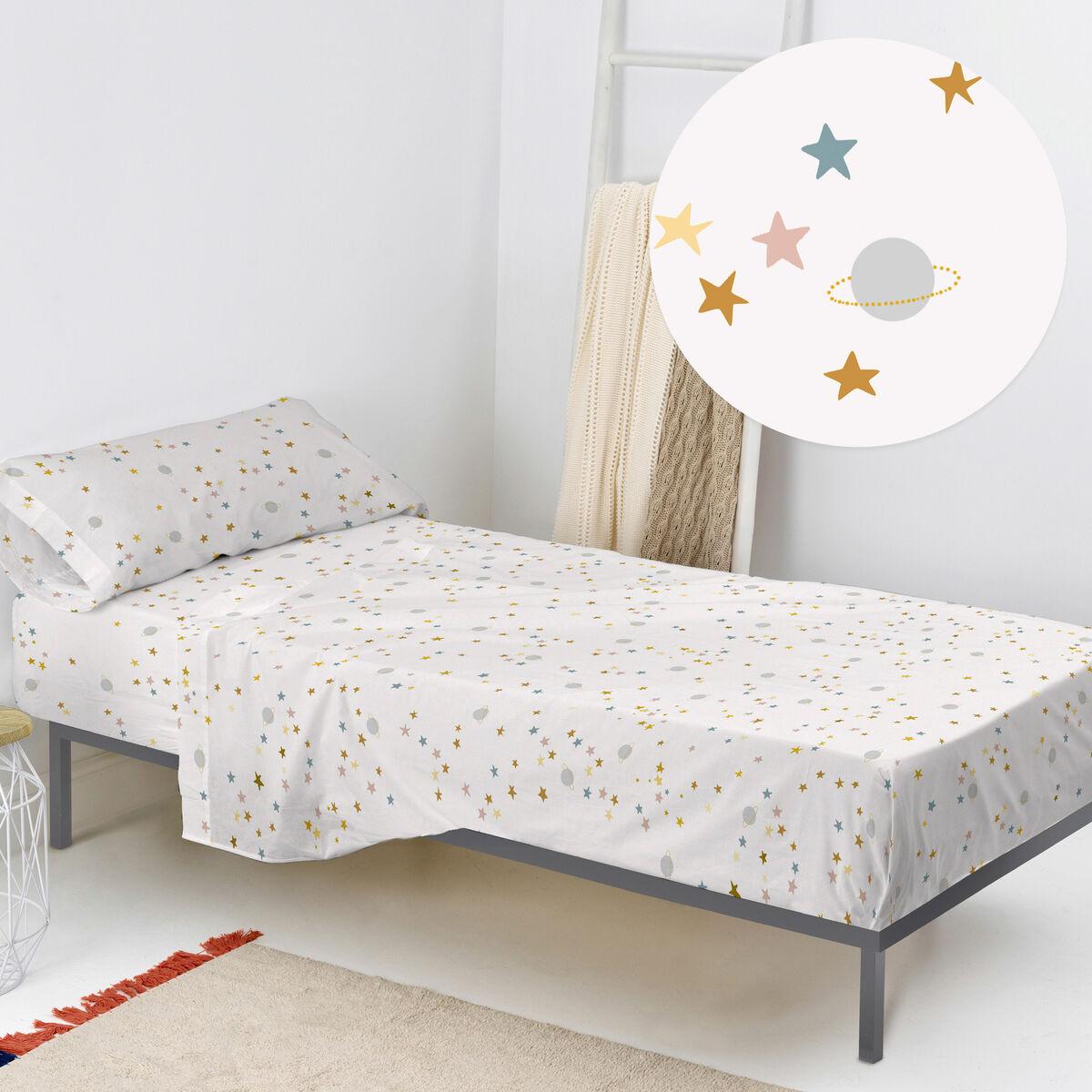 Juego de Sábanas HappyFriday HF Mini Saturn Multicolor Cama de 80/90 2 Piezas