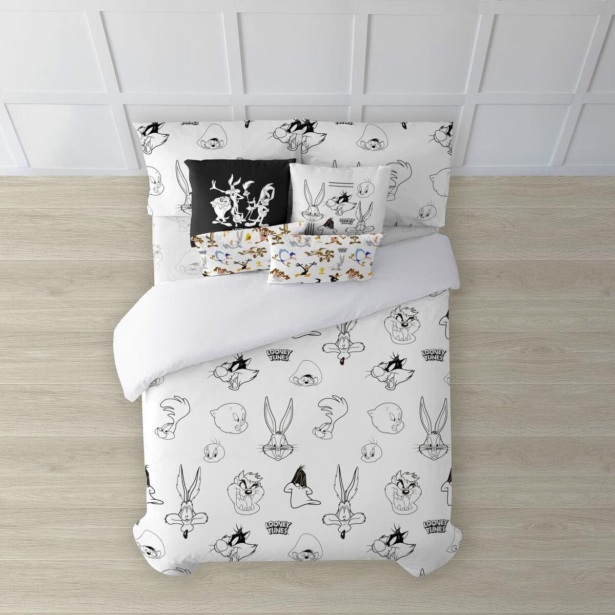 Funda Nórdica Looney Tunes Looney B&W Blanco black 175 Hilos 155 x 220 cm