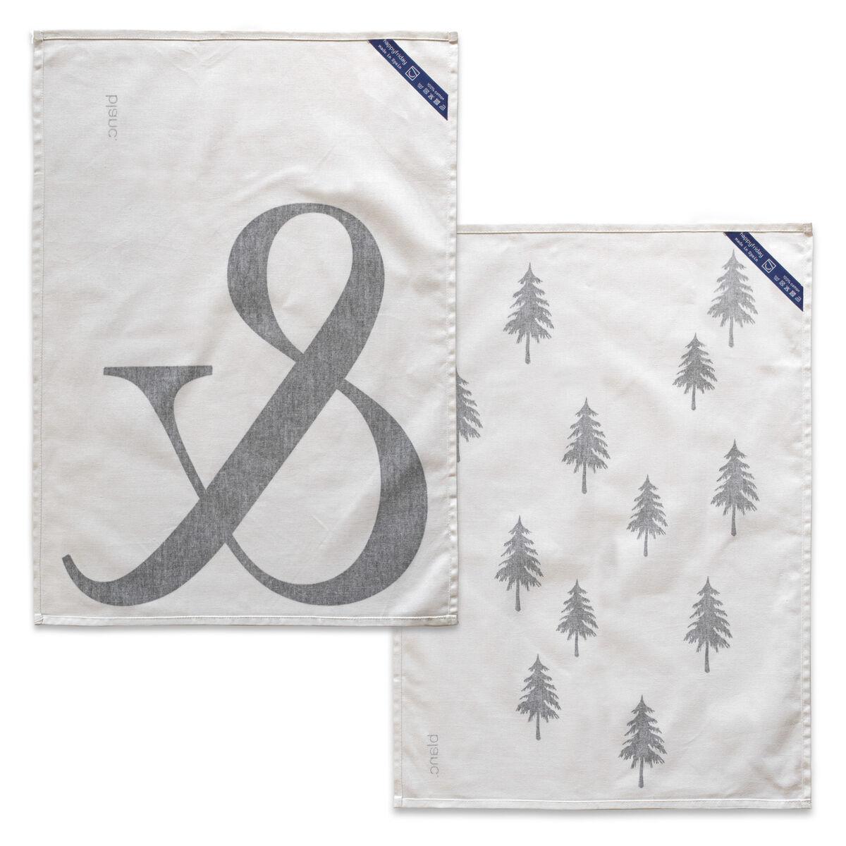 Paño de Cocina HappyFriday Blanc Ampersand Multicolor 70 x 50 cm (2 Unidades)