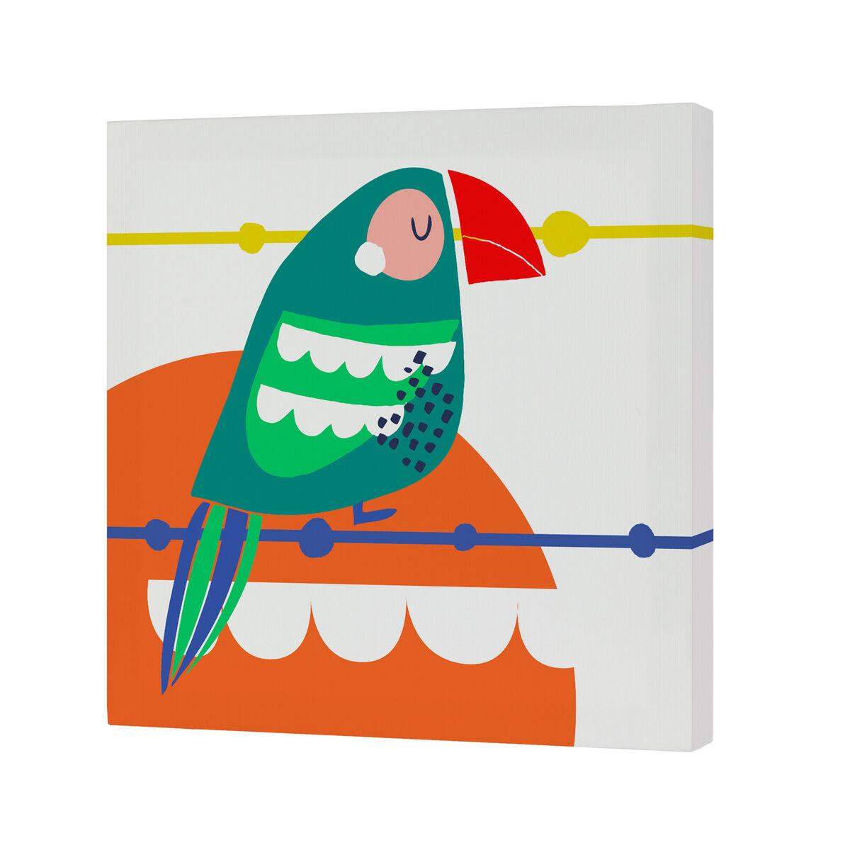Lienzo HappyFriday Moshi Moshi Pretty parrots Multicolor 27 x 27 cm