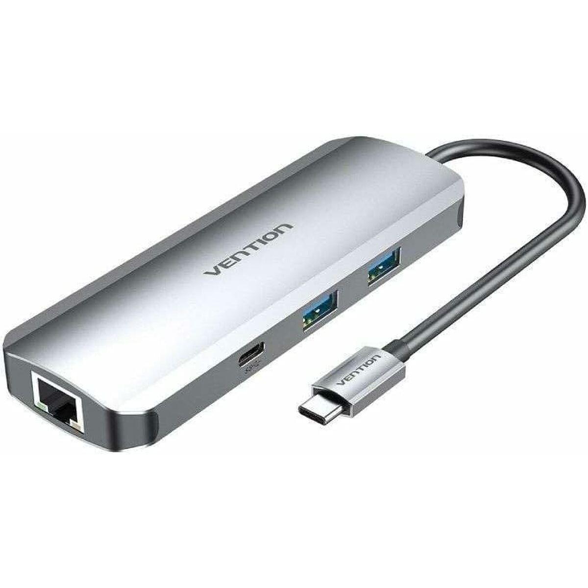 Hub USB Vention TOMHB 100 W Plateado