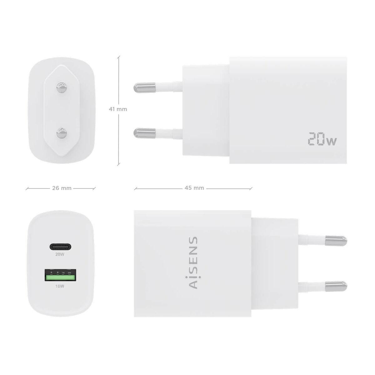 Cargador de Pared Aisens A110-0754 Blanco 20 W (1 unidad)