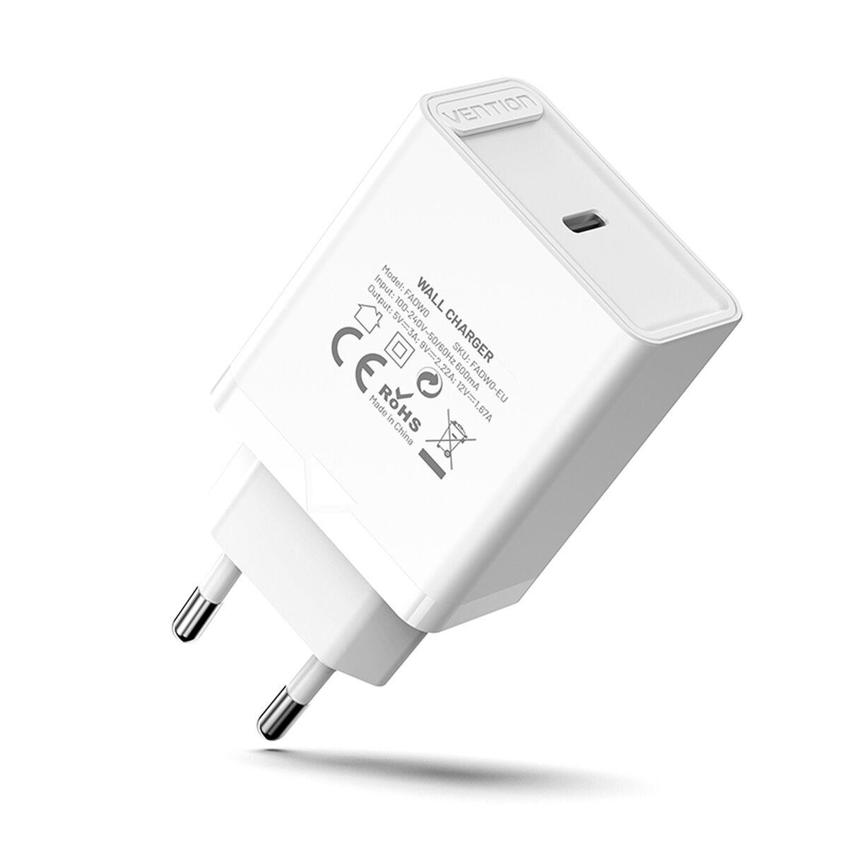 Cargador de Pared Vention FADW0-EU 20 W Blanco