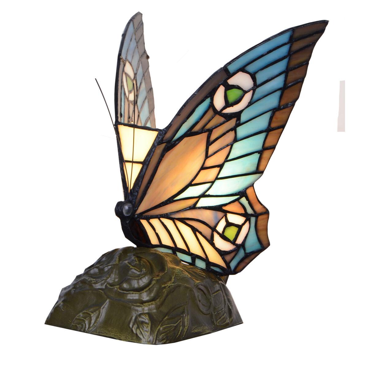 Lámpara de mesa Viro Iluminación Azules Zinc 60 W 23 x 25 x 23 cm Mariposa