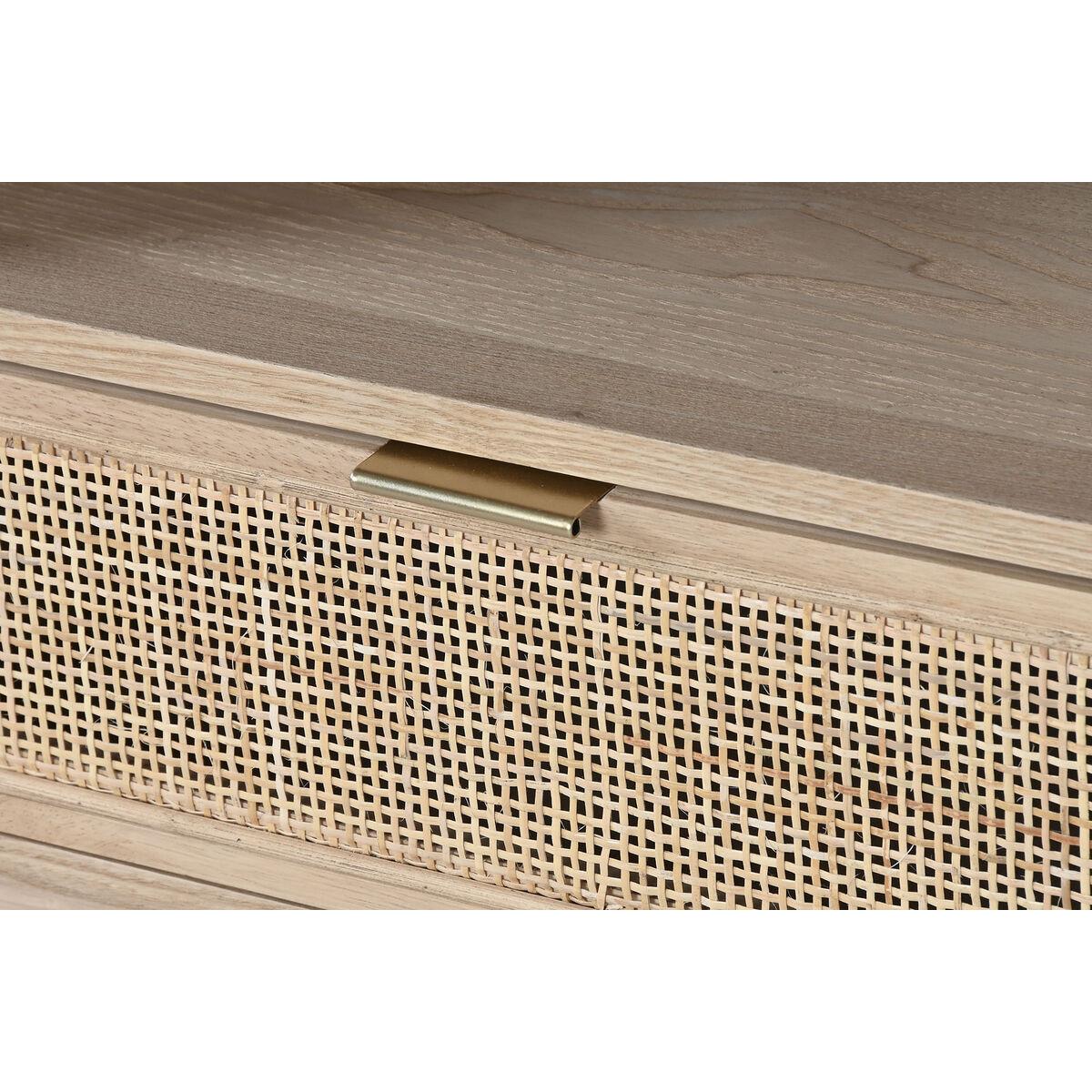 Mueble de TV Home ESPRIT Dorado Natural Ratán Abeto 120 x 40 x 60 cm