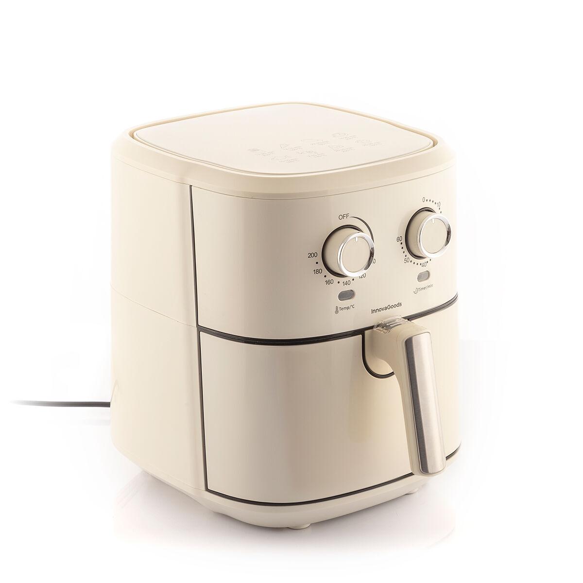 Freidora de Aire InnovaGoods AIR FRYER VINTAGE Crema 1700 W 5,5 L Acero Inoxidable (Reacondicionado A+)