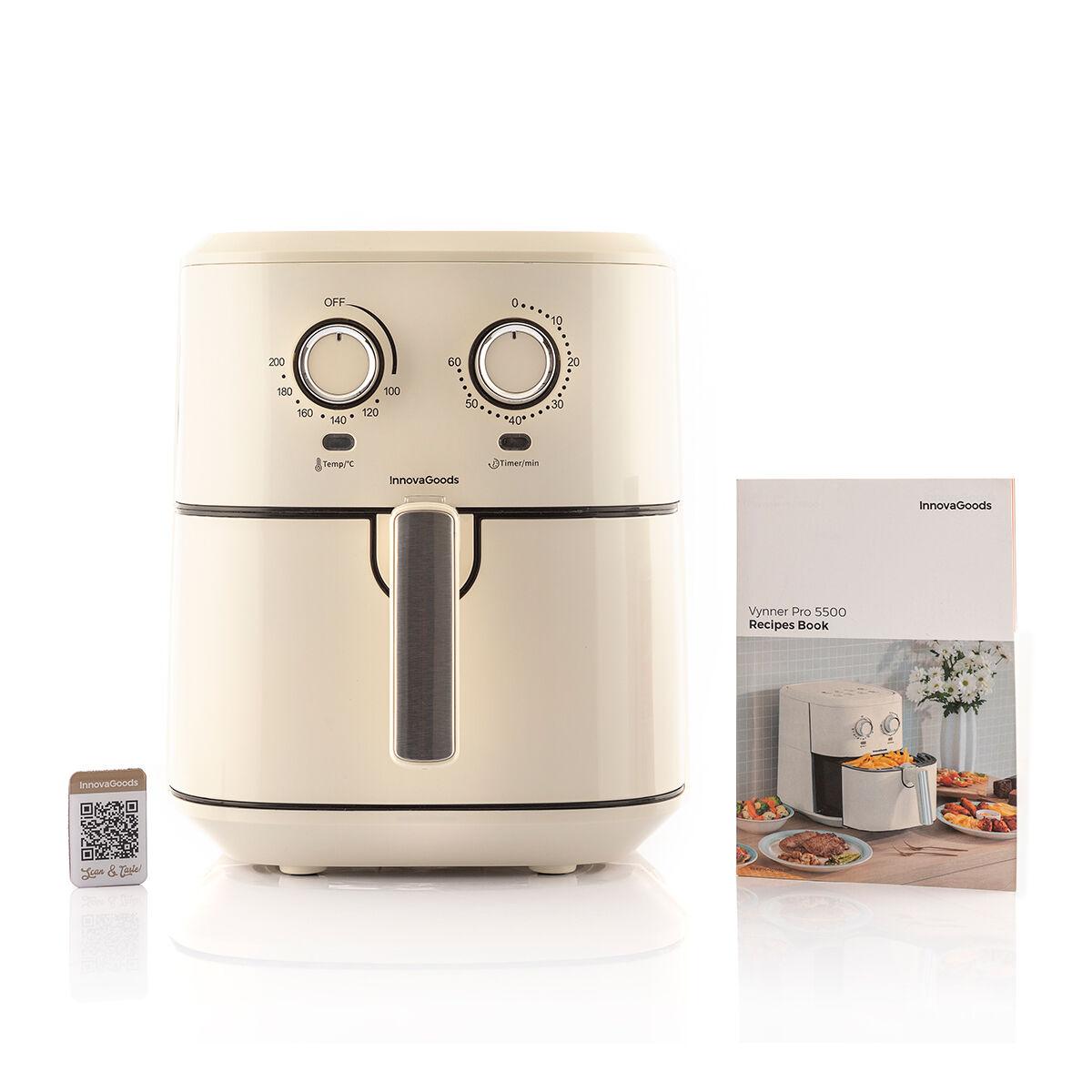 Freidora de Aire InnovaGoods AIR FRYER VINTAGE Crema 1700 W 5,5 L Acero Inoxidable (Reacondicionado A+)