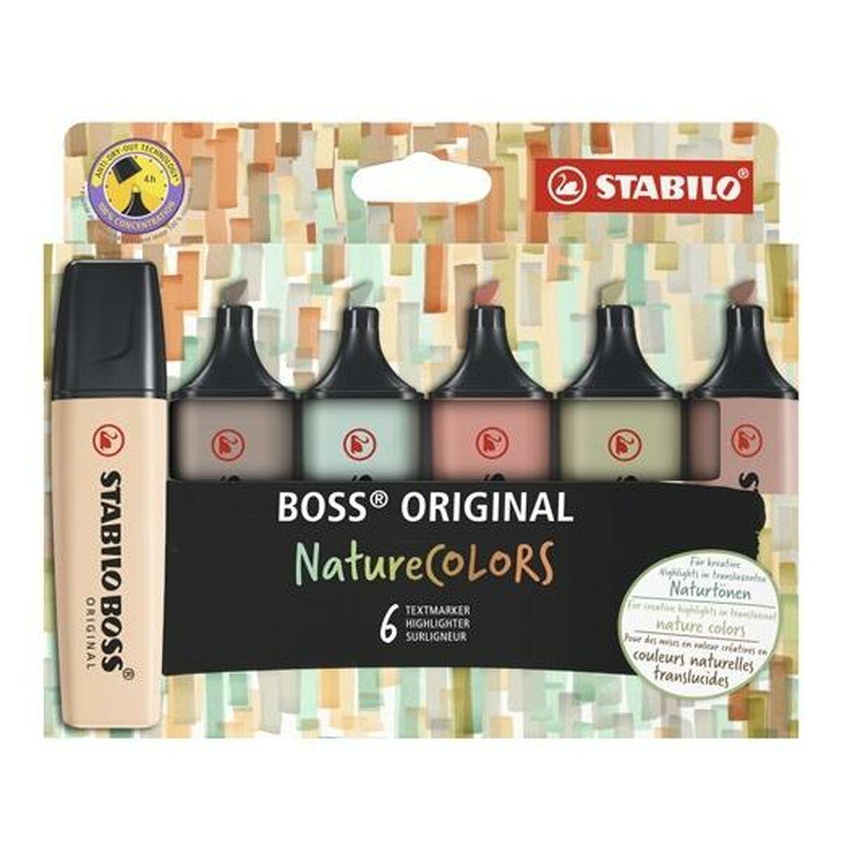 Set de Marcadores Fluorescentes Stabilo Boss Nature Colors Multicolor (5 Unidades)