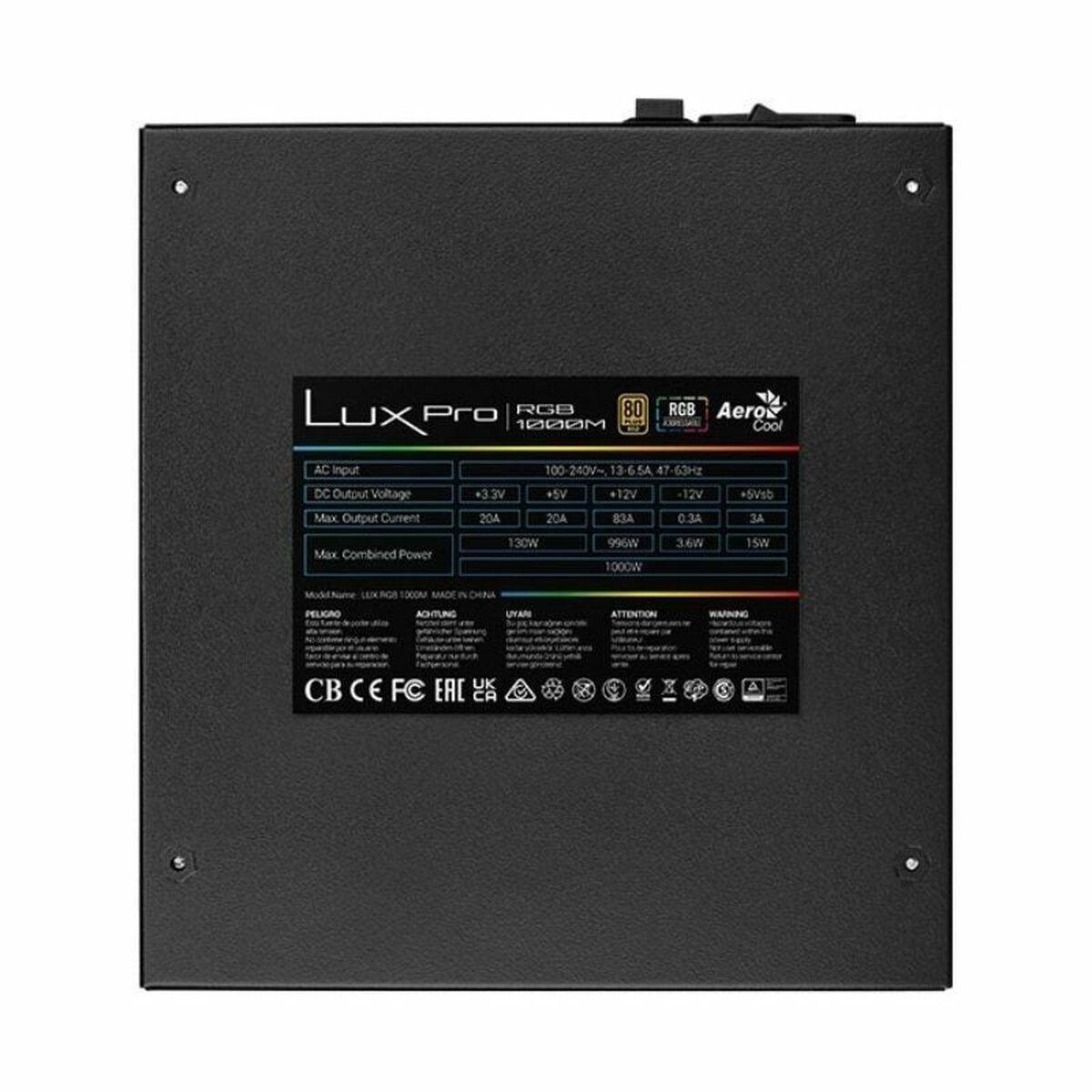 Fuente de Alimentación Aerocool LUXPRORGB1000M ATX 1000 W 80 Plus Gold