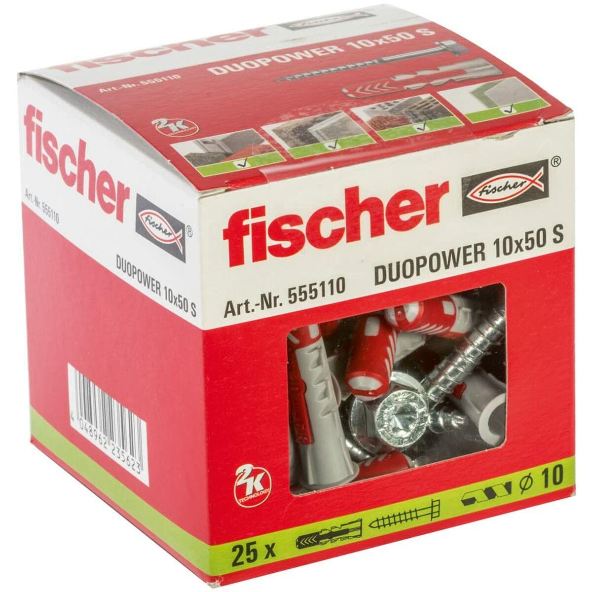 Tacos y tornillos Fischer DUOPOWER 555110 Ø  10x50 mm (25 Unidades)