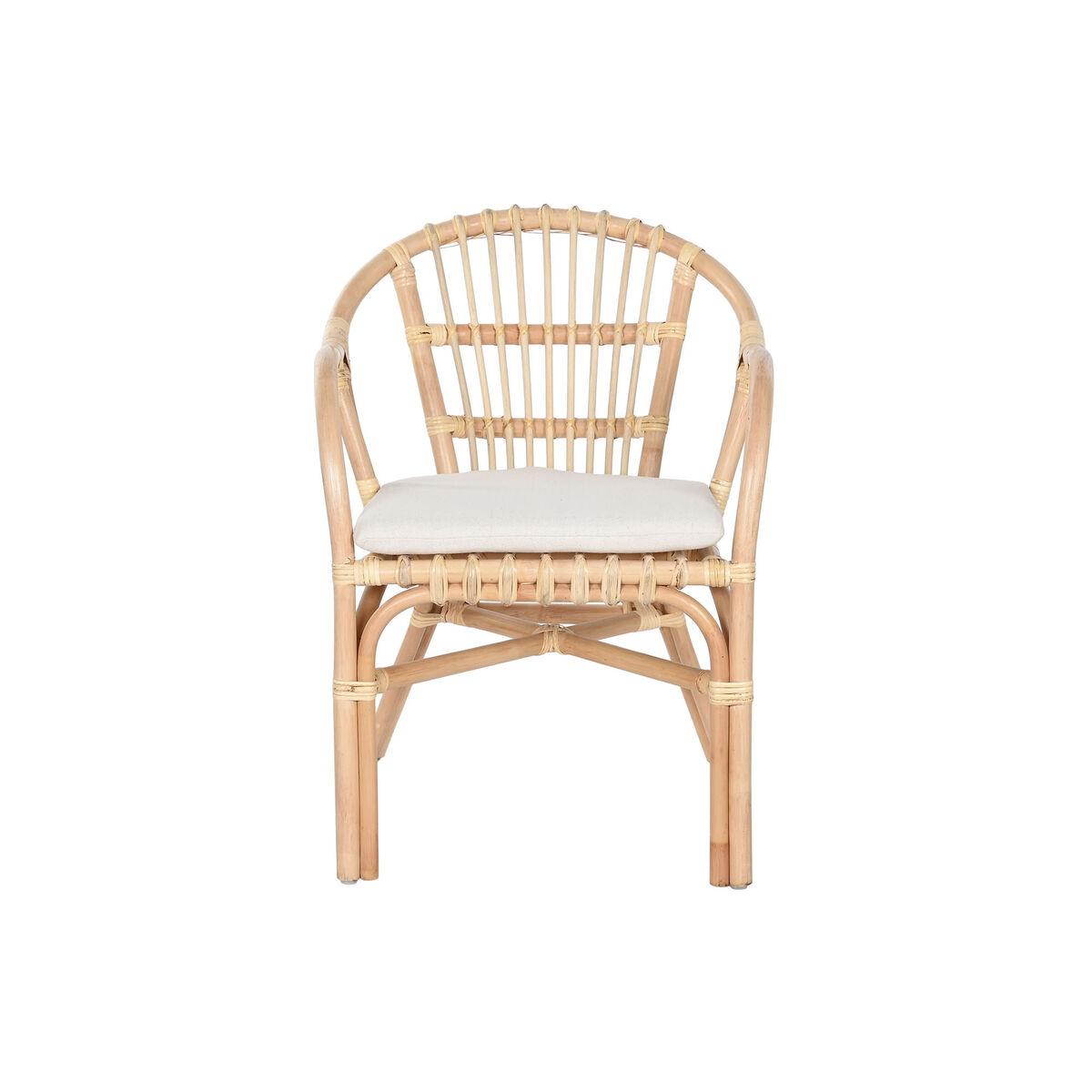 Conjunto de Mesa con 2 Sillas Home ESPRIT Blanco Natural 50 x 50 x 50 cm