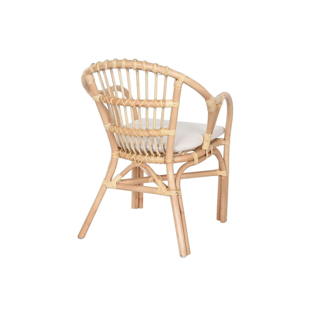 Conjunto de Mesa con 2 Sillas Home ESPRIT Blanco Natural 50 x 50 x 50 cm