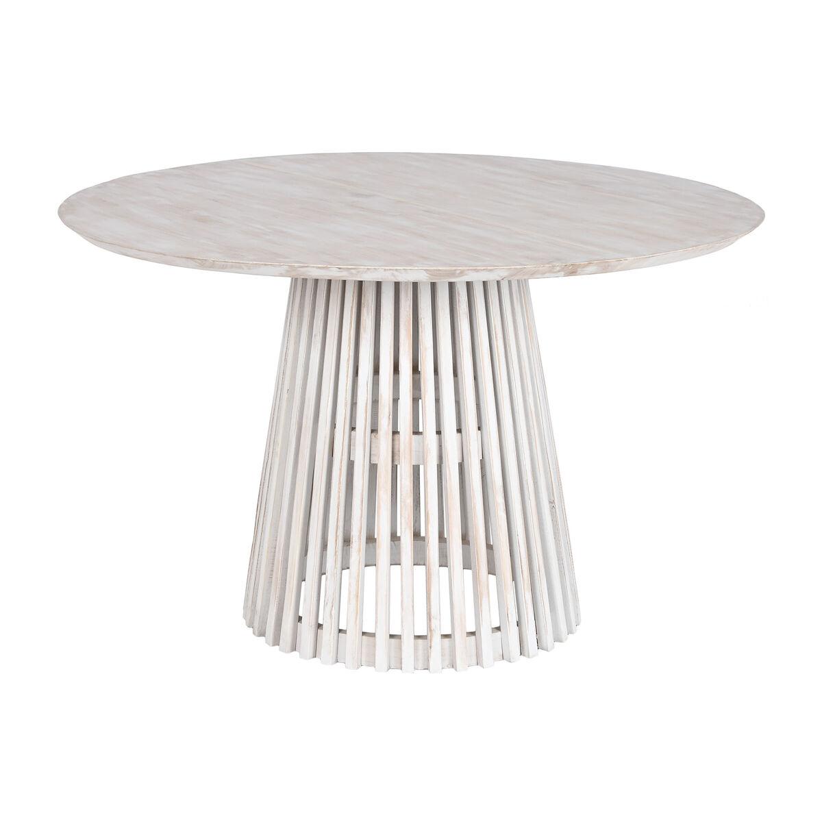Mesa de Comedor Home ESPRIT Blanco madera de mindi 120 x 120 x 75 cm