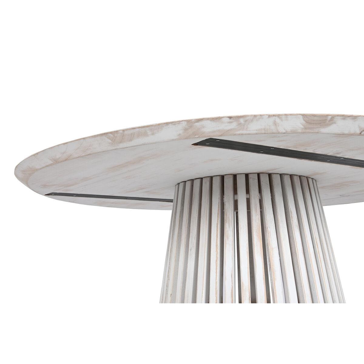 Mesa de Comedor Home ESPRIT Blanco madera de mindi 120 x 120 x 75 cm