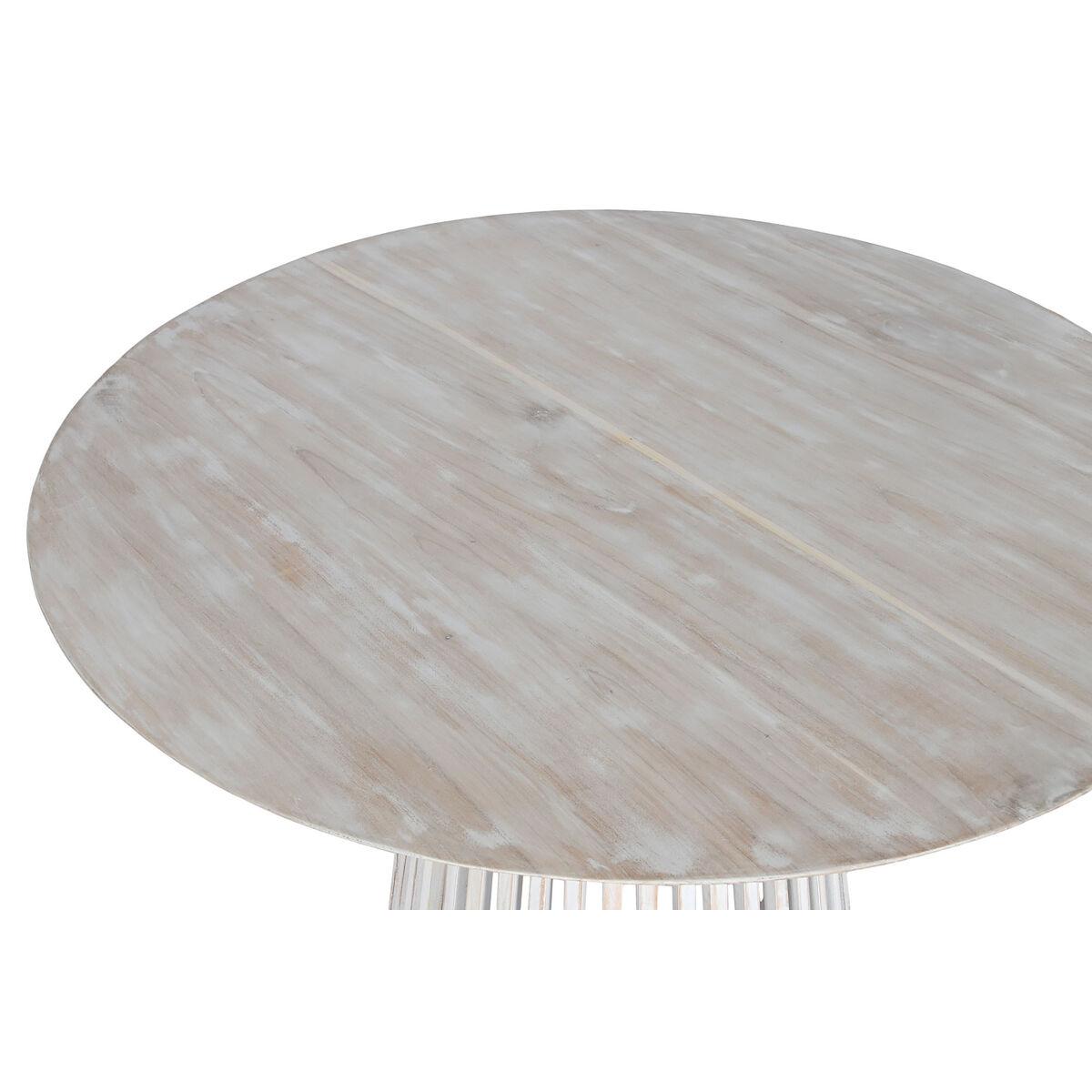 Mesa de Comedor Home ESPRIT Blanco madera de mindi 120 x 120 x 75 cm