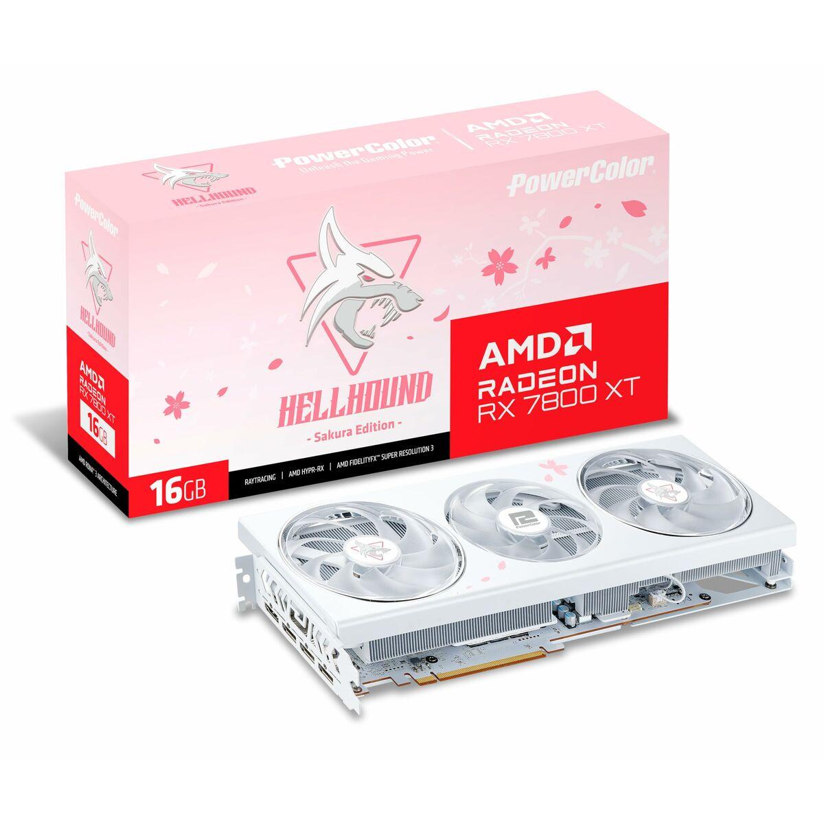 Tarjeta Gráfica Powercolor RX7800XT 16G-L/OC/SAKURA AMD RADEON RX 7800 XT 16 GB GDDR6