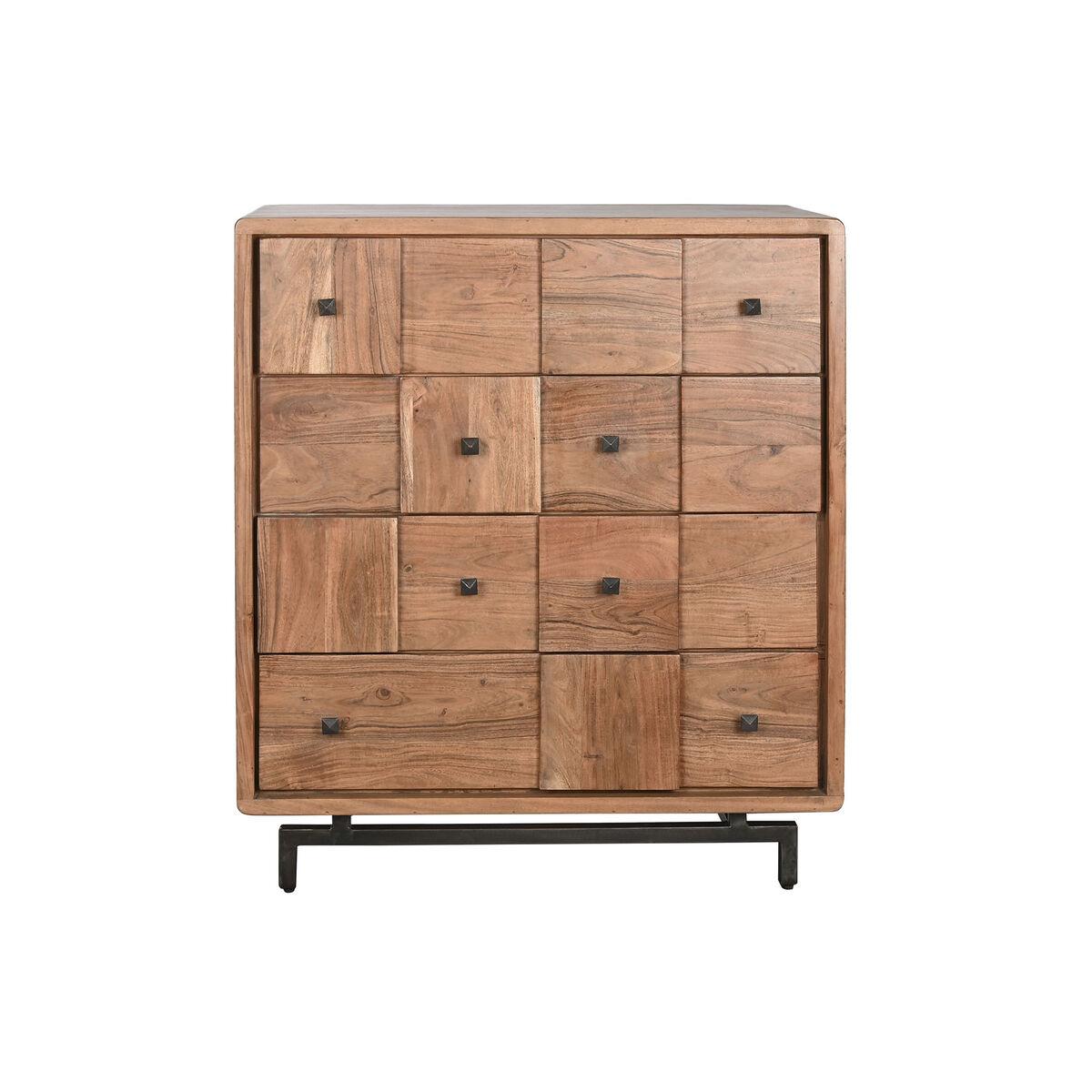 Cajonera Home ESPRIT Marrón Natural Metal Acacia Moderno 87 x 47 x 100 cm