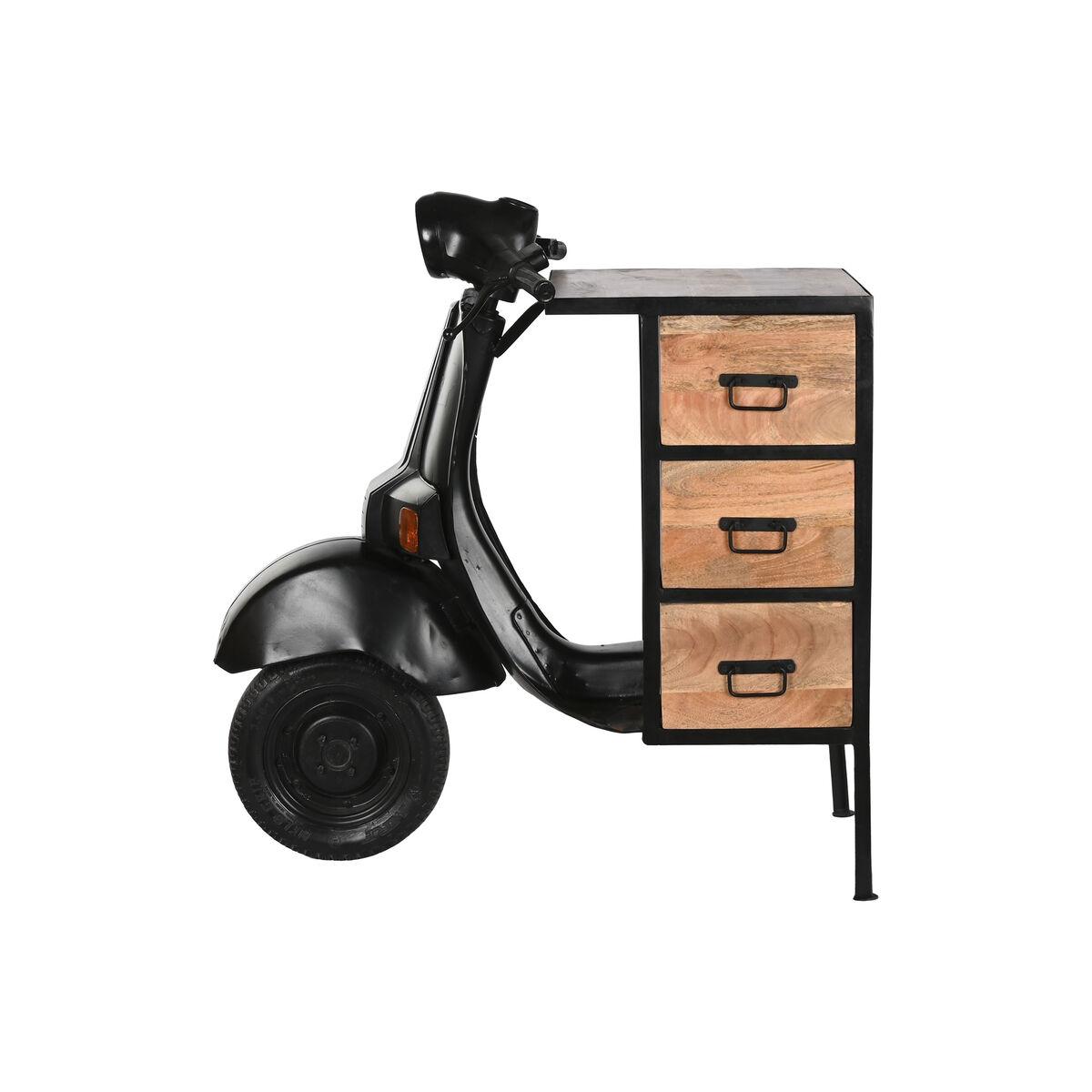 Cajonera Home ESPRIT Marrón Negro Hierro Madera de mango Moto Loft Desgastado 100 x 68 x 105 cm