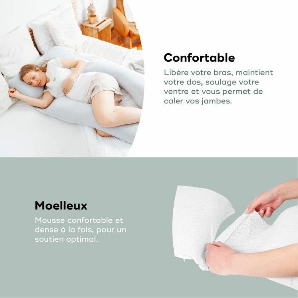 Almohada Ergonómica de Postura Lateral U Babymoov B.Love XXL Gris Blanco