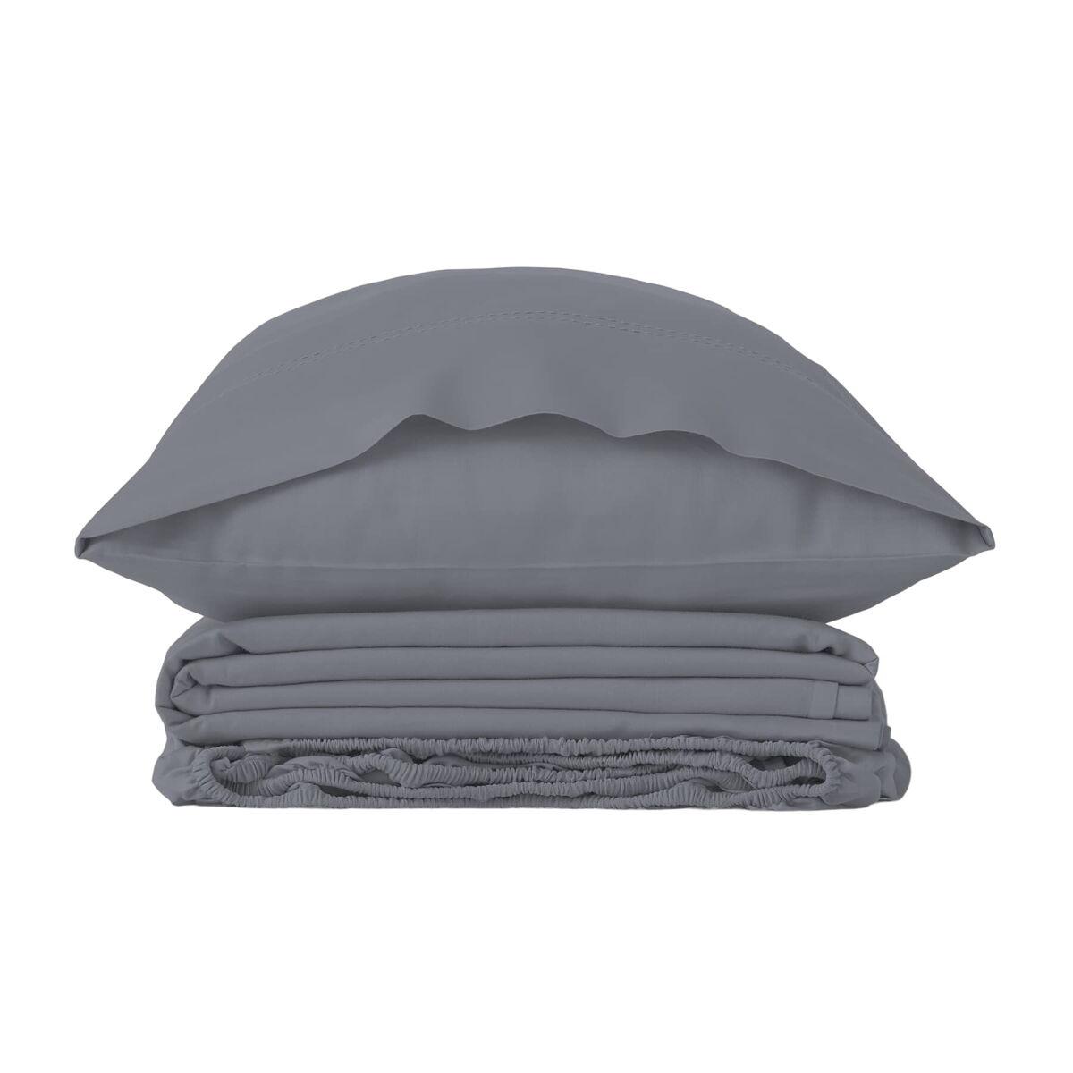 Juego de funda nórdica Alexandra House Living Qutun Gris oscuro Cama de 135/140 3 Piezas
