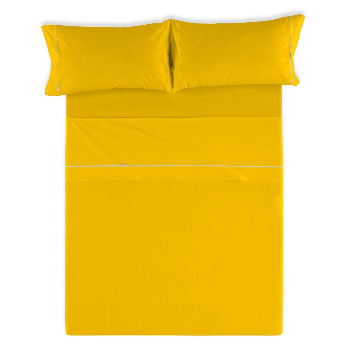Juego de Sábanas Alexandra House Living Mostaza Cama de 160 4 Piezas