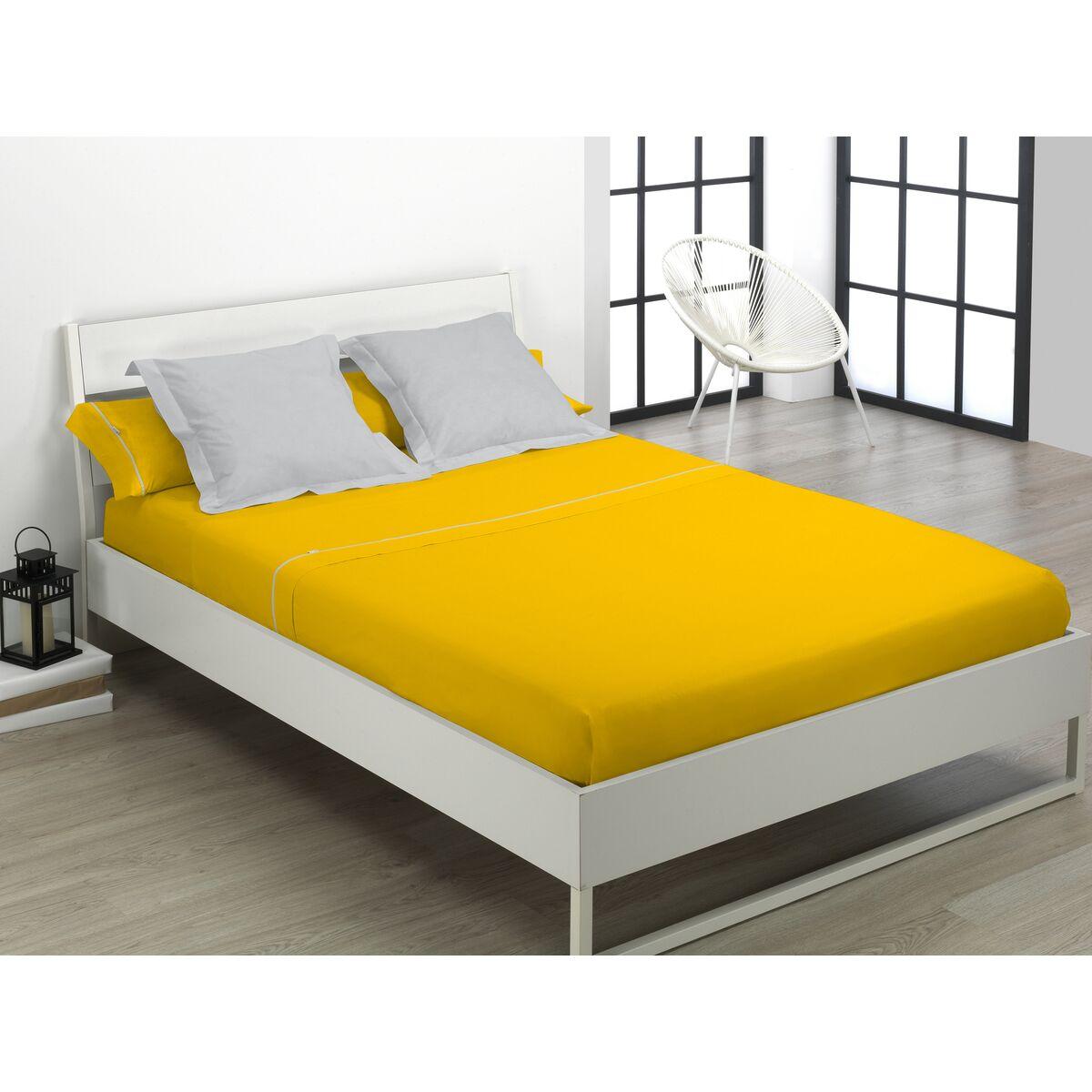 Juego de Sábanas Alexandra House Living Mostaza Cama de 160 4 Piezas