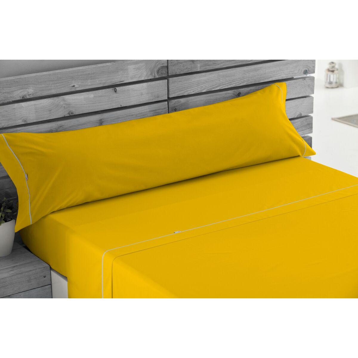 Juego de Sábanas Alexandra House Living Mostaza Cama de 160 4 Piezas
