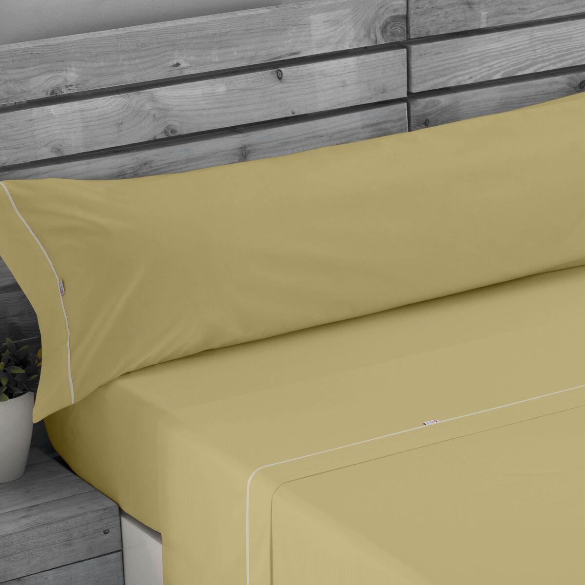 Juego de Sábanas Alexandra House Living Ocre Cama de 180 4 Piezas
