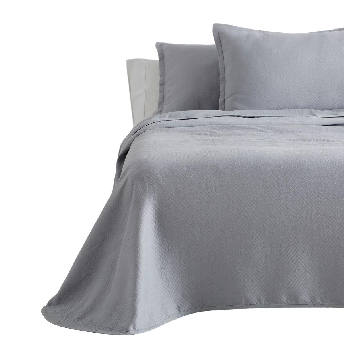 Colcha Alexandra House Living Lines Gris Perla 280 x 280 cm (3 Piezas)