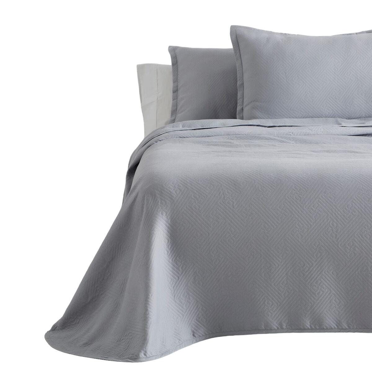Colcha Alexandra House Living Lines Gris Perla 280 x 280 cm (3 Piezas)