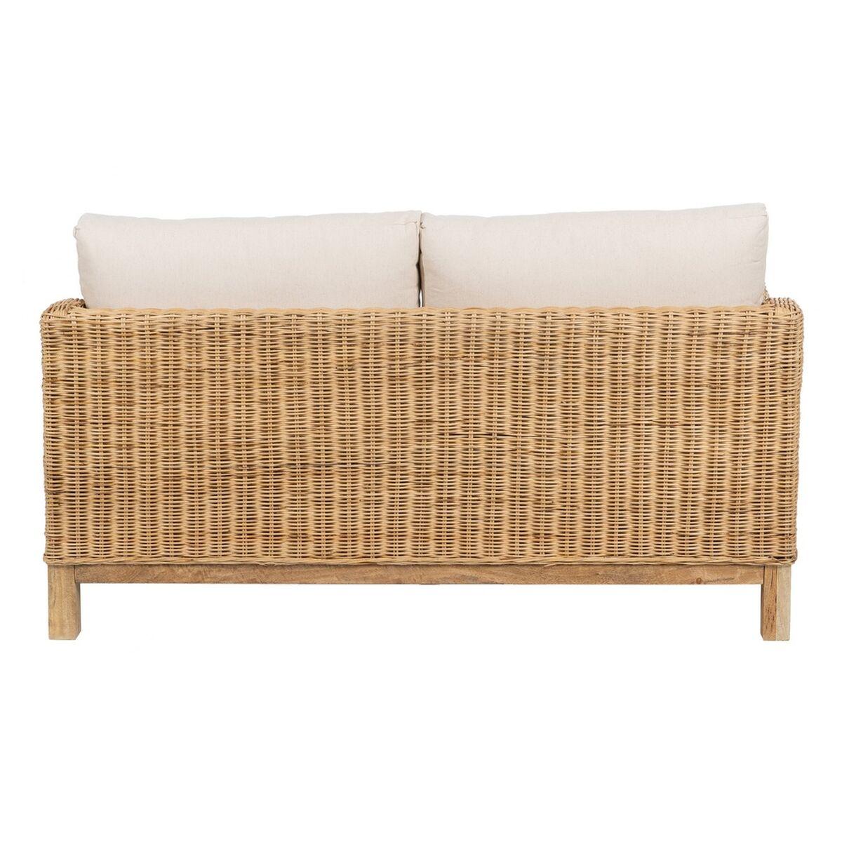 Sofá de Jardín Natural Madera de mango Foam Fibra natural 141 x 86 x 62 cm