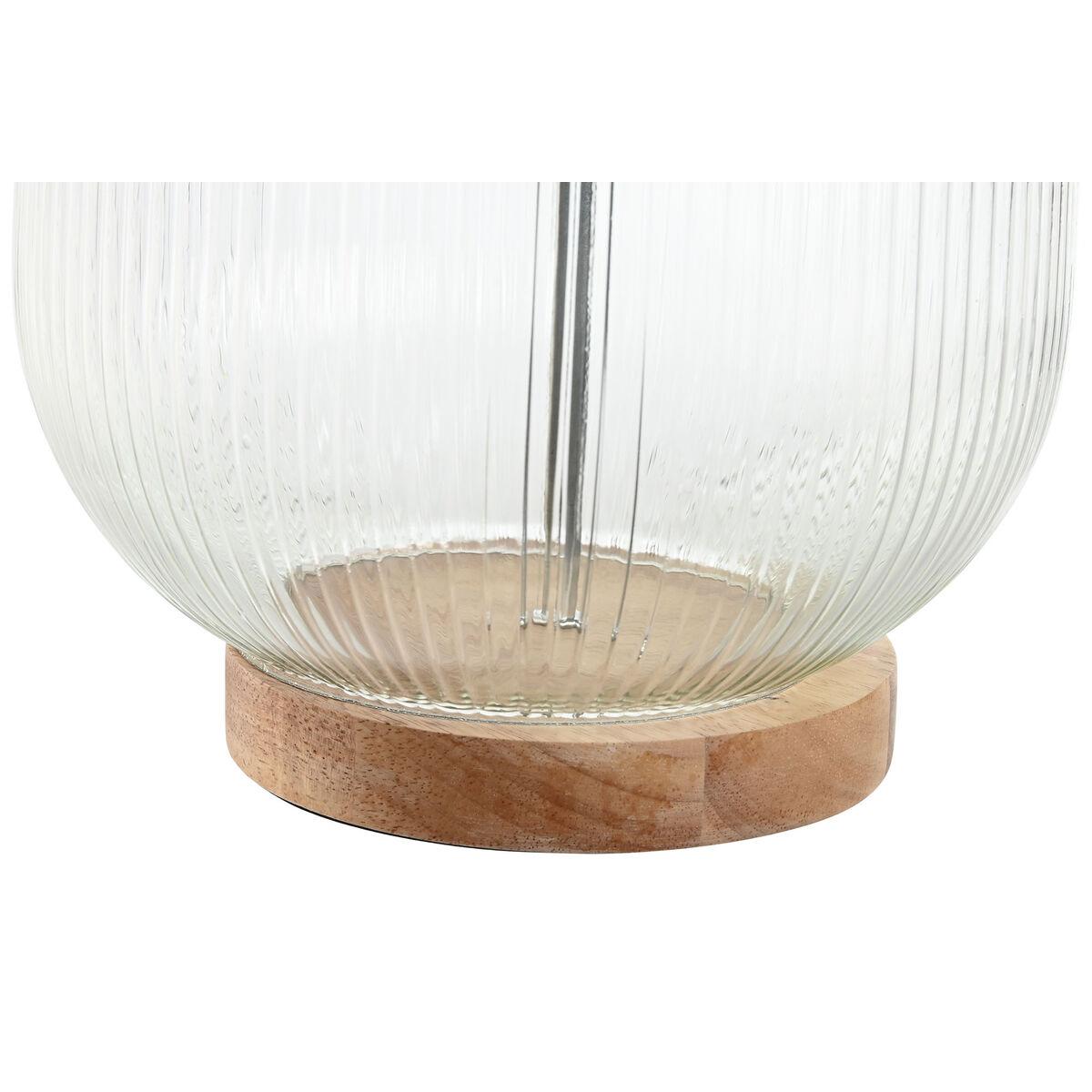 Lámpara de mesa Home ESPRIT Beige Madera Cristal 50 W 220 V 32 x 32 x 61 cm