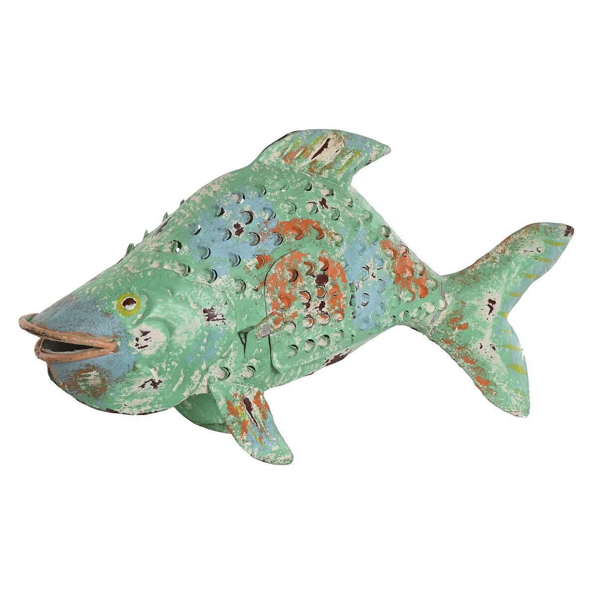 Figura Decorativa Home ESPRIT Pez Mediterráneo 48 x 12 x 25 cm