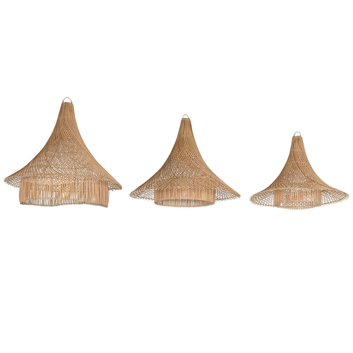 Pantalla de Lámpara Home ESPRIT Natural 80 x 80 x 75 cm (3 Piezas)