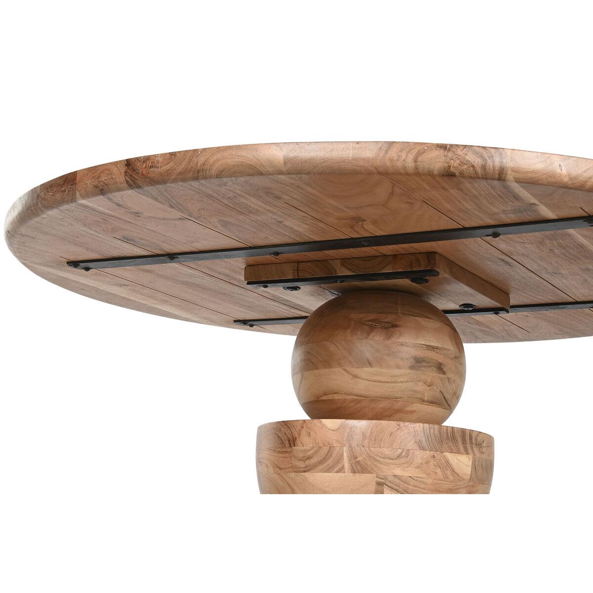 Mesa de Comedor Home ESPRIT Marrón Natural Acacia 115 x 115 x 76 cm