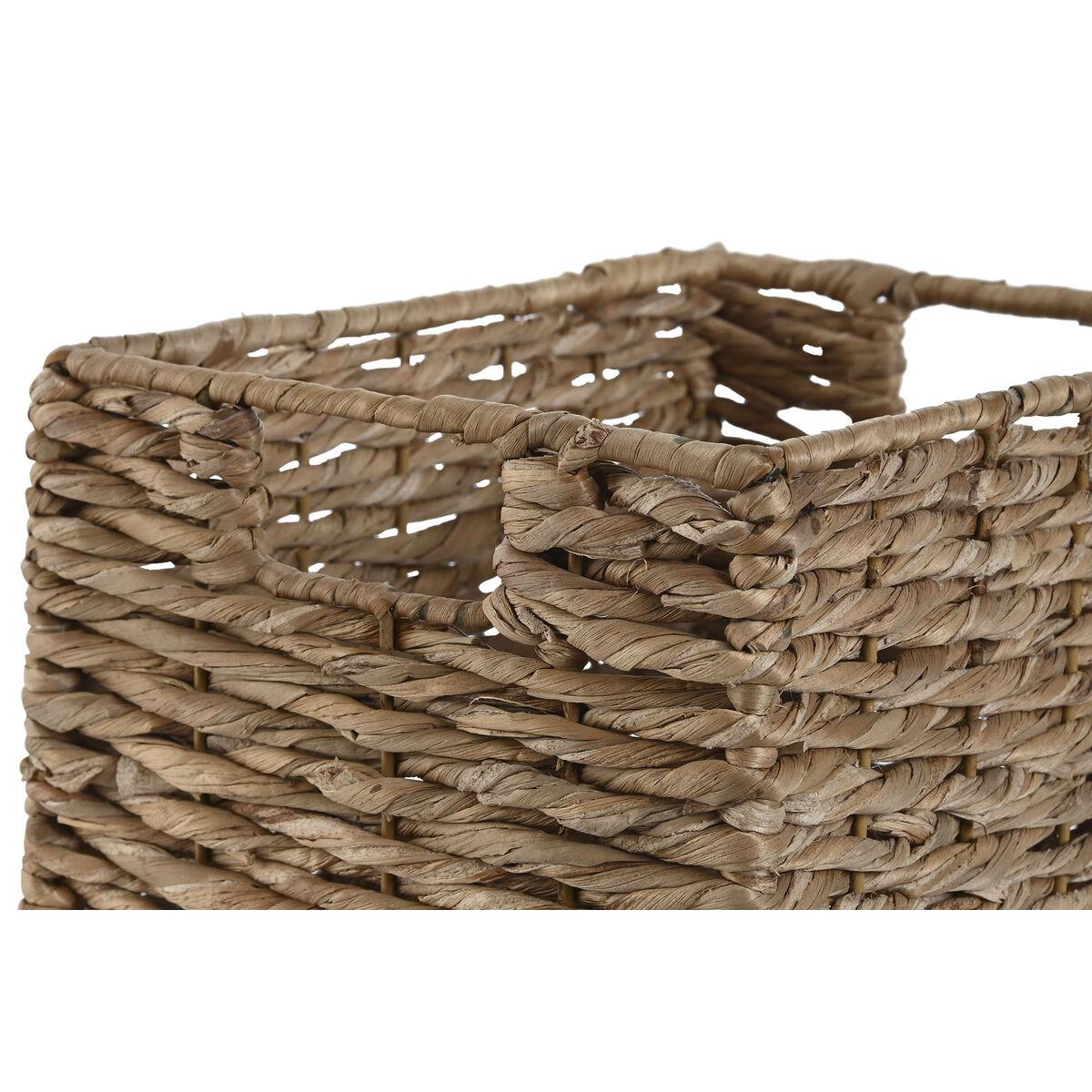 Juego de Cestas Home ESPRIT Natural Metal Fibra natural 36 x 28 x 21 cm (2 Piezas)
