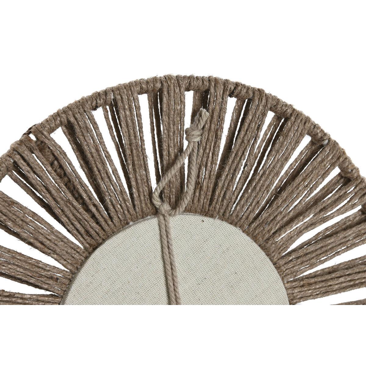 Juego de Espejos Home ESPRIT Natural Tropical 20 x 1 x 20 cm (3 Piezas)