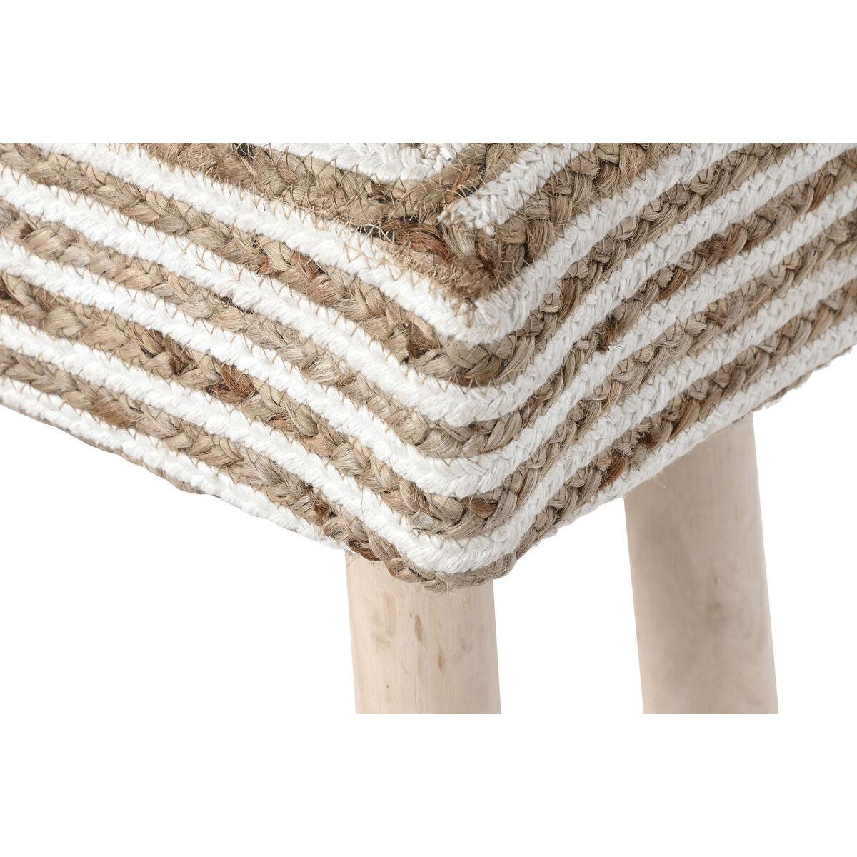 Reposapiés Home ESPRIT Yute Madera de eucalipto 60 x 31 x 38 cm