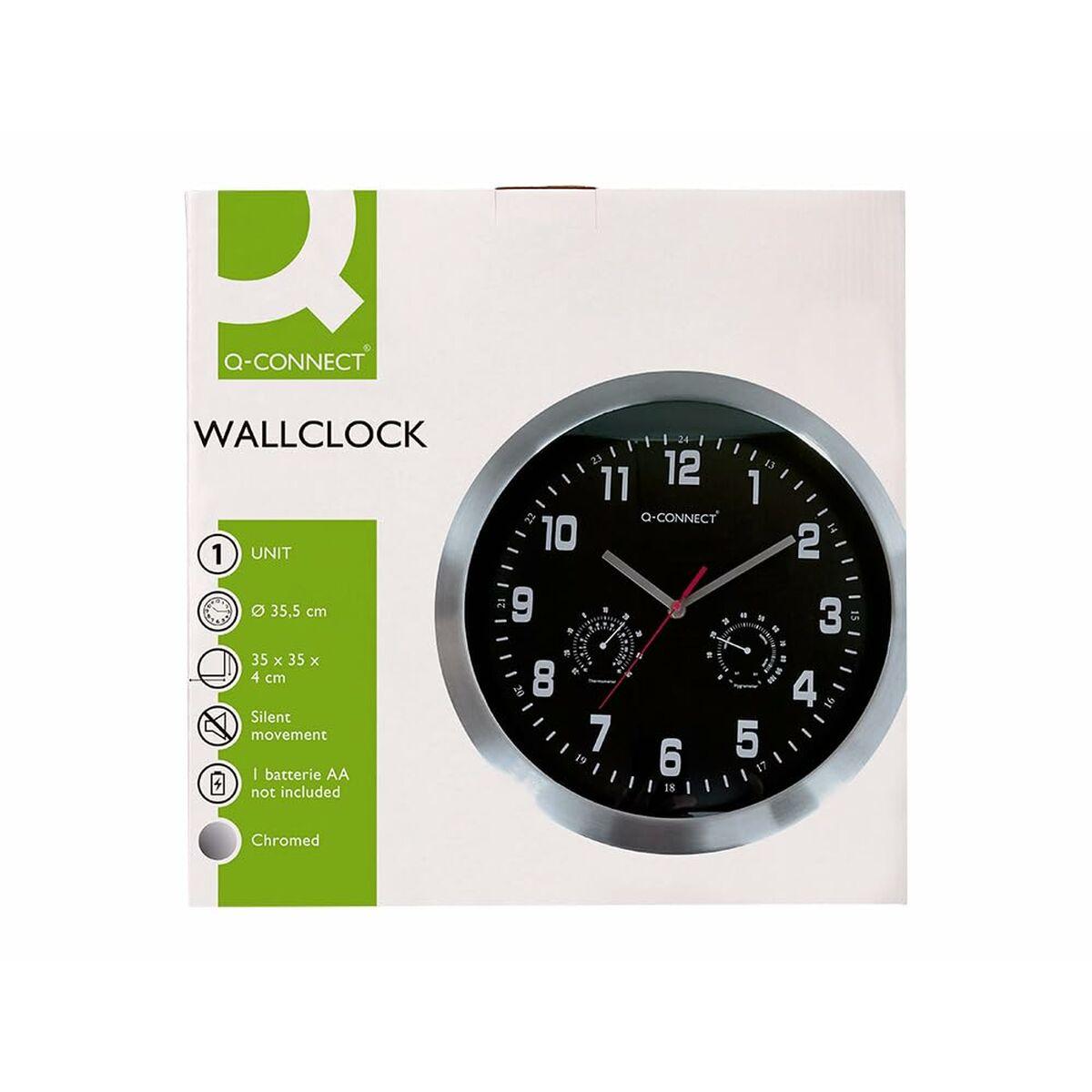 Reloj de Pared Q-Connect KF16953 Negro Ø 35,5 cm