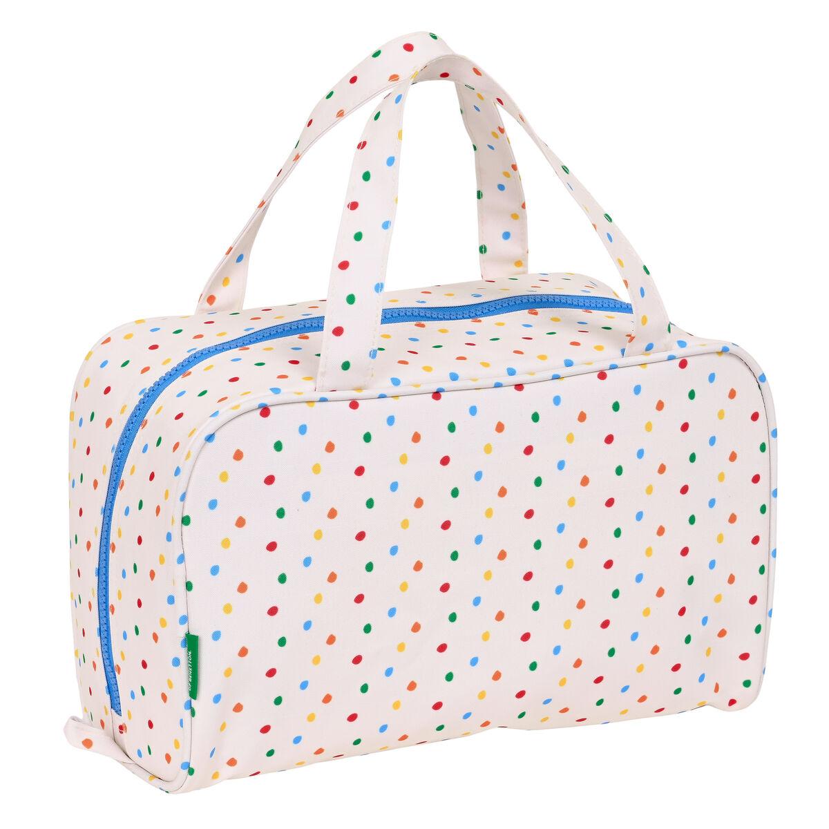 Neceser Escolar Benetton Topitos Blanco 31 x 14 x 19 cm