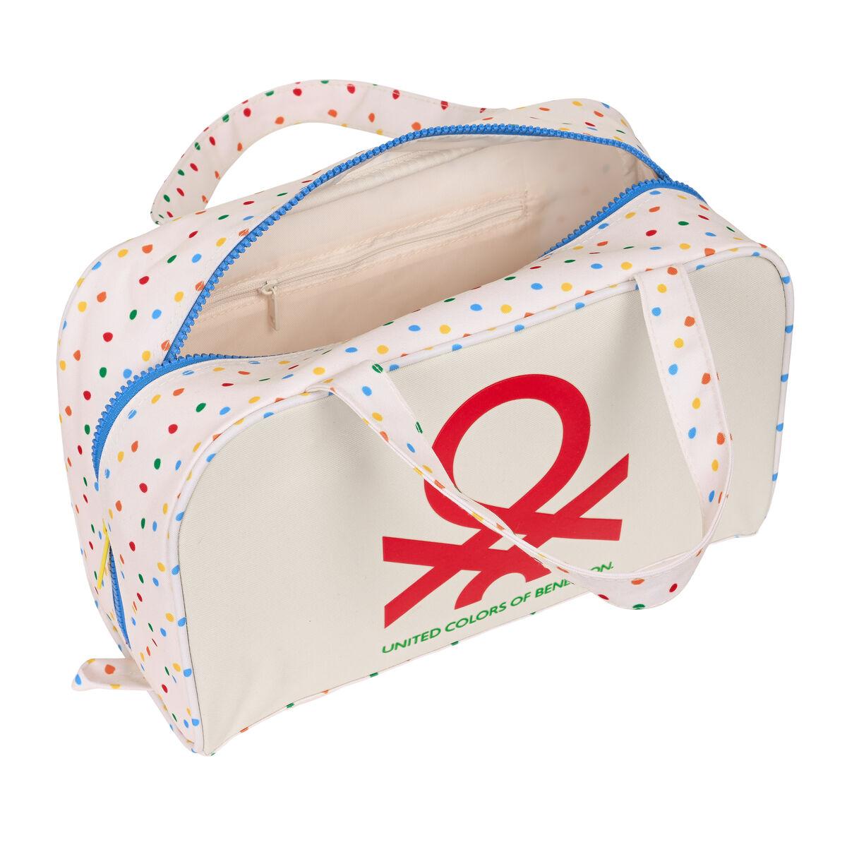 Neceser Escolar Benetton Topitos Blanco 31 x 14 x 19 cm