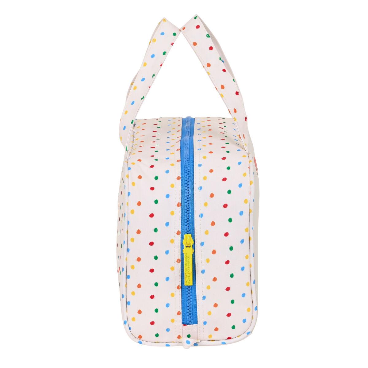 Neceser Escolar Benetton Topitos Blanco 31 x 14 x 19 cm