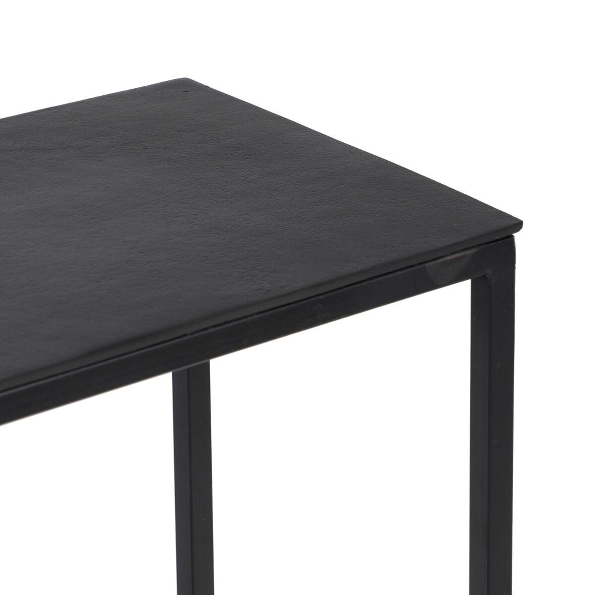 Consola Negro Aluminio Cristal Hierro 98 x 28 x 82 cm (2 Unidades)
