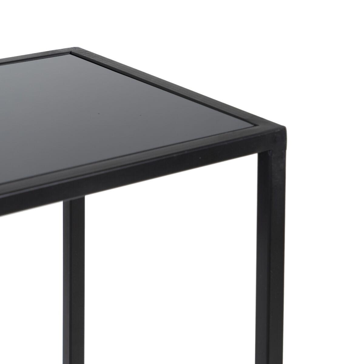 Consola Negro Aluminio Cristal Hierro 98 x 28 x 82 cm (2 Unidades)