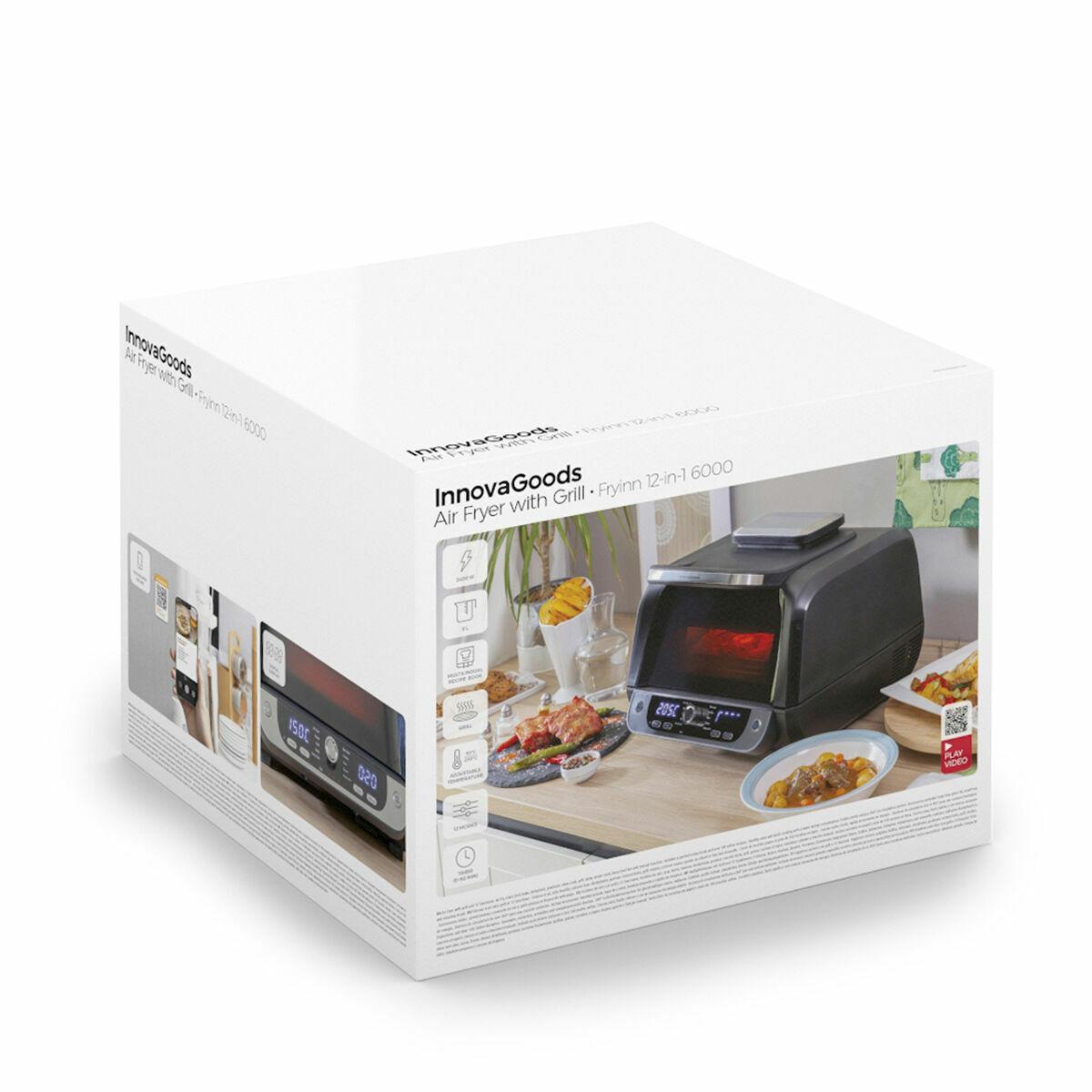 Freidora de Aire con Grill, Accesorios y Recetario InnovaGoods Negro Acero 3400 W 6 L (Reacondicionado C)