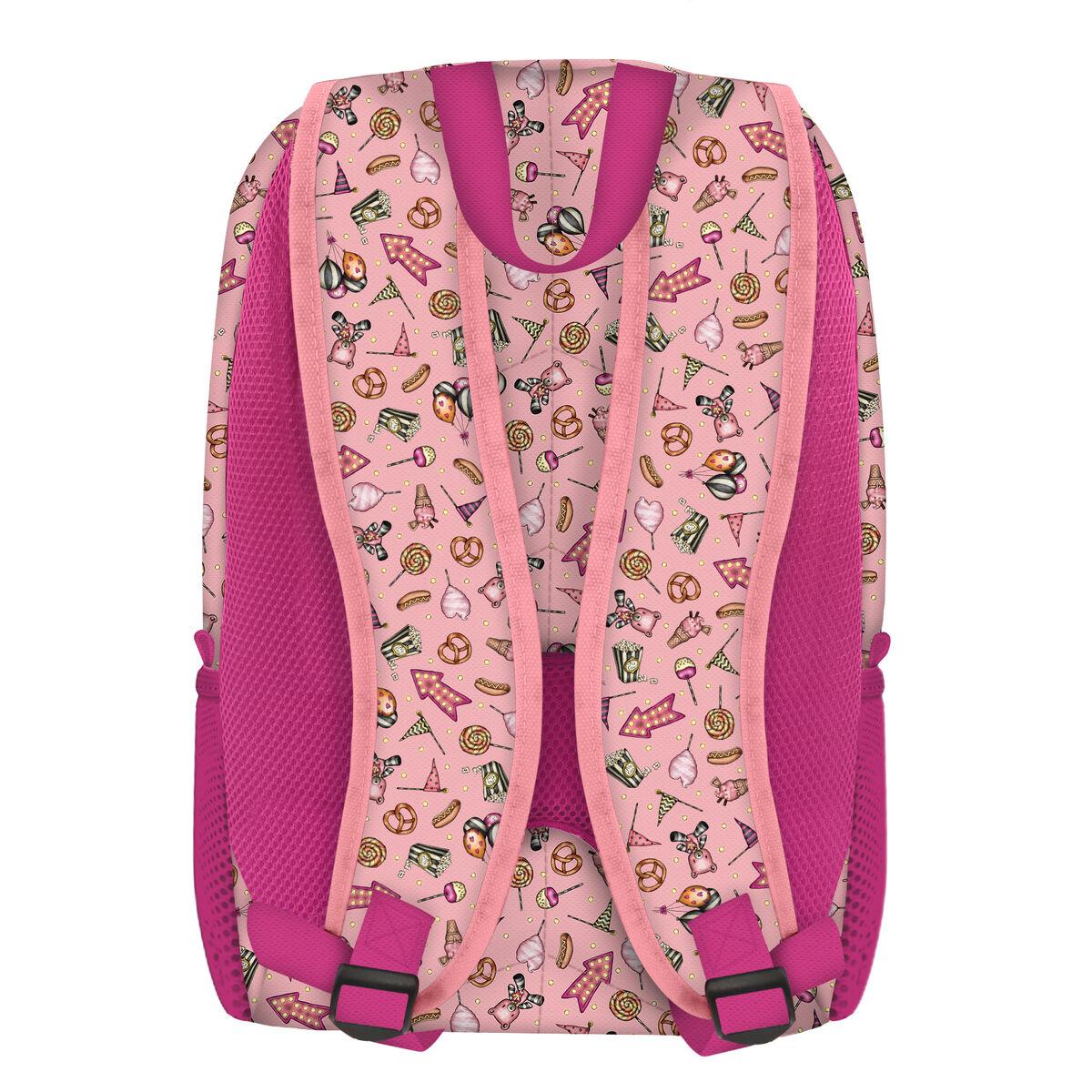 Mochila Escolar Gorjuss Fairground Carouse 34,5 x 43,5 x 22 cm Rosa