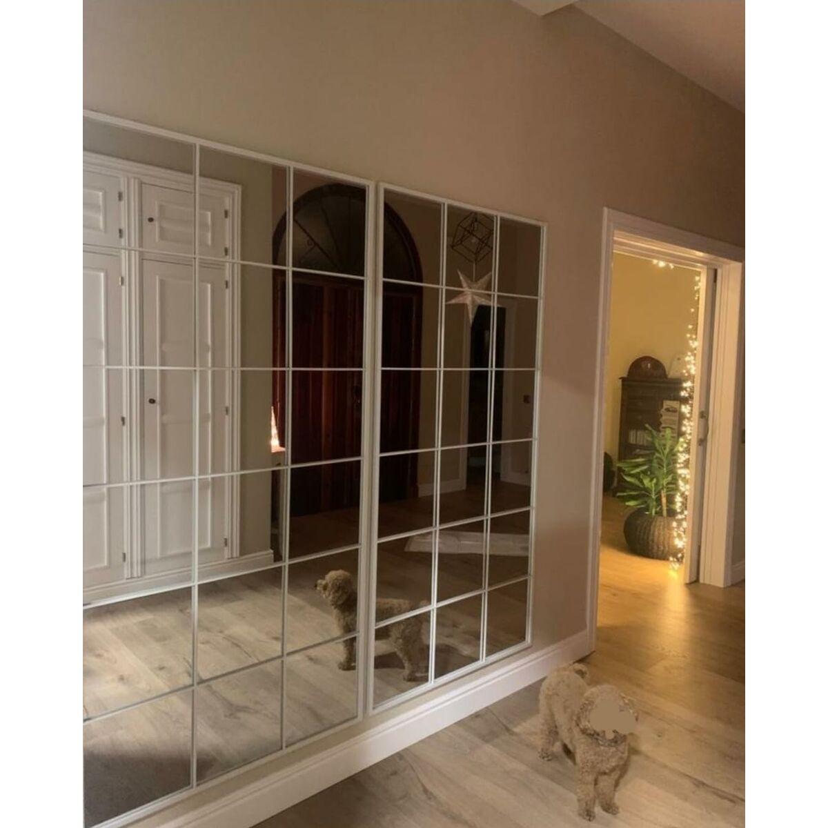 Espejo de pared JY21098W Blanco Ventana 90 x 180 x 2 cm Rectangular