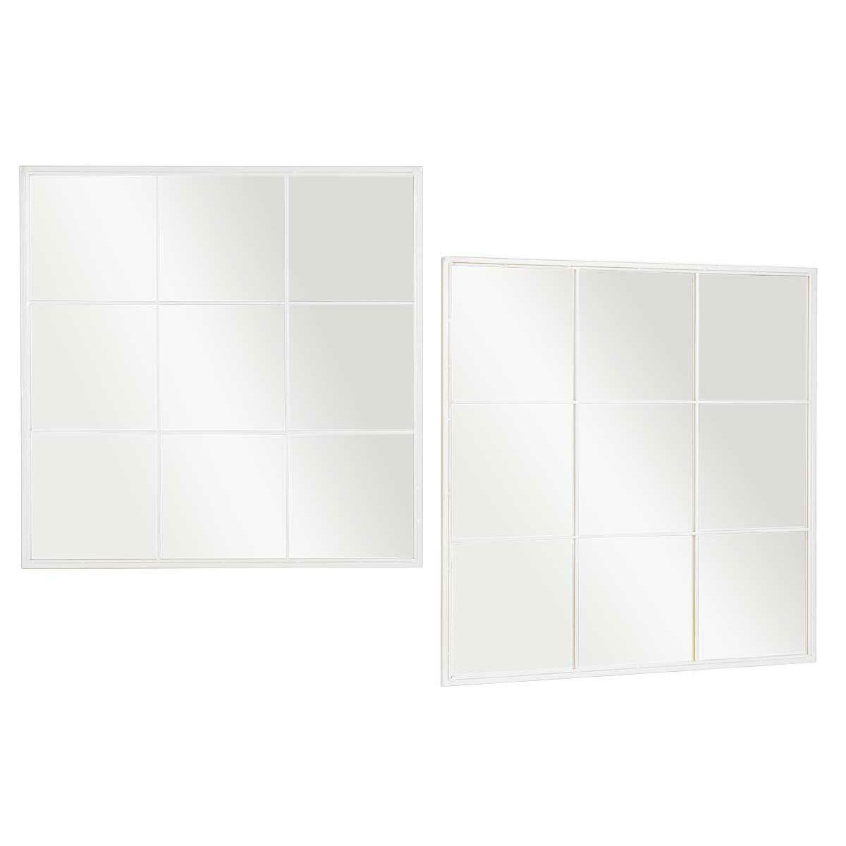 Espejo de pared JY21101W Blanco Ventana 90 x 90 x 2 cm Cuadrado