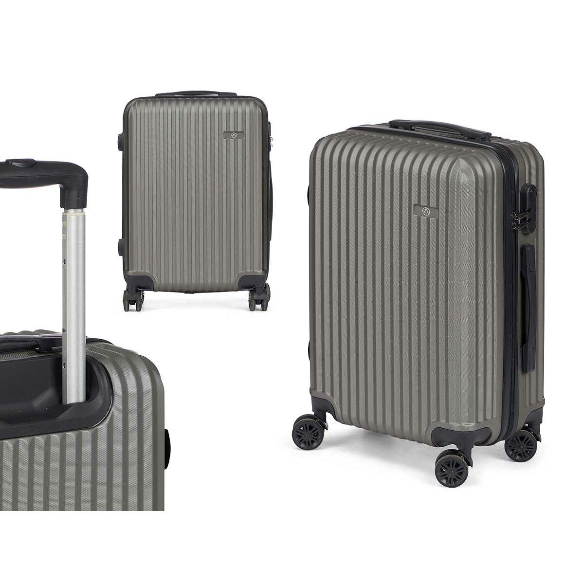 Maleta de Cabina HT-017-D Gris oscuro 55 x 35 x 20 cm Rayas