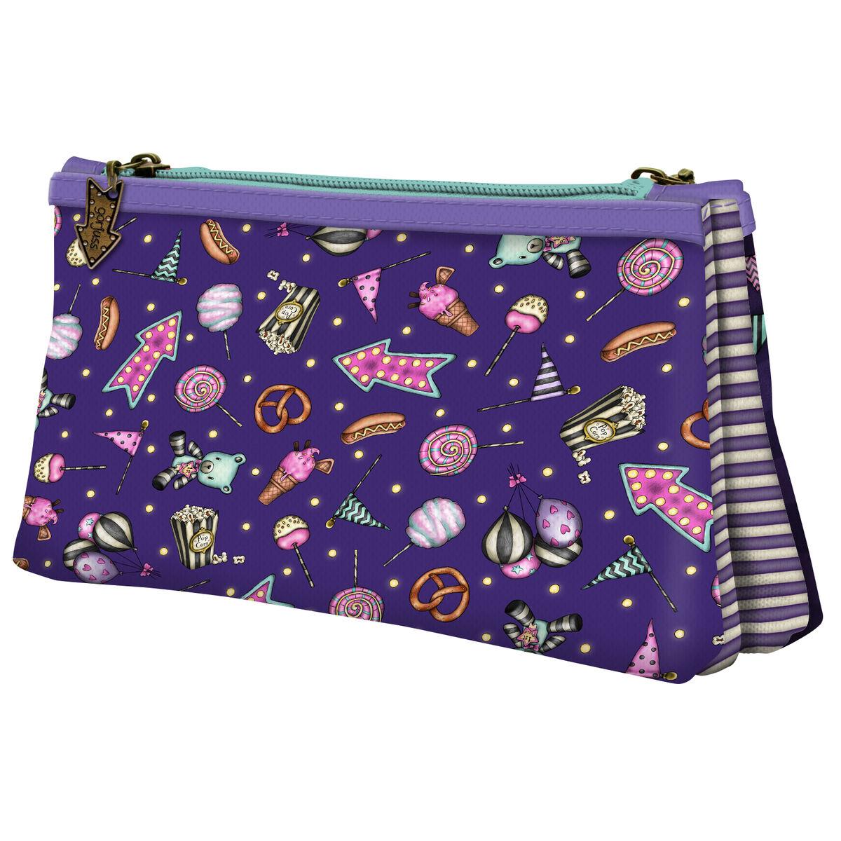 Portatodo Doble Gorjuss Up and Away Morado 21,5 x 11,5 x 5 cm